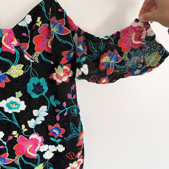 LULUS Black Lace Embroidered Dress - Picture 6 of 6